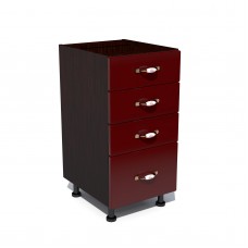 Corp inferior 40 cu 4 sertare Zebra MDF rosu simplu